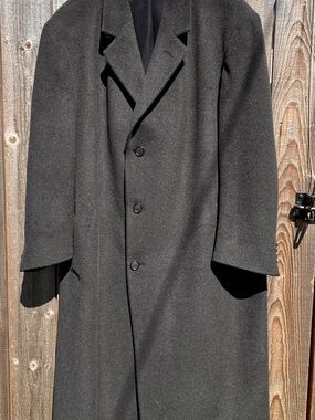 Nordstrom Men's Black Wool Coat - Single-Breasted Wool Blend CLOSET CLEANOUT